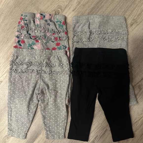 Carter's Gray, Black, and Floral Ruffle Leggings Set - Picture 1 of 3